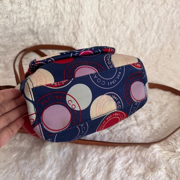 Coach Blue and Red Crossbody Bag with Geometric Design - Picture 7 of 9